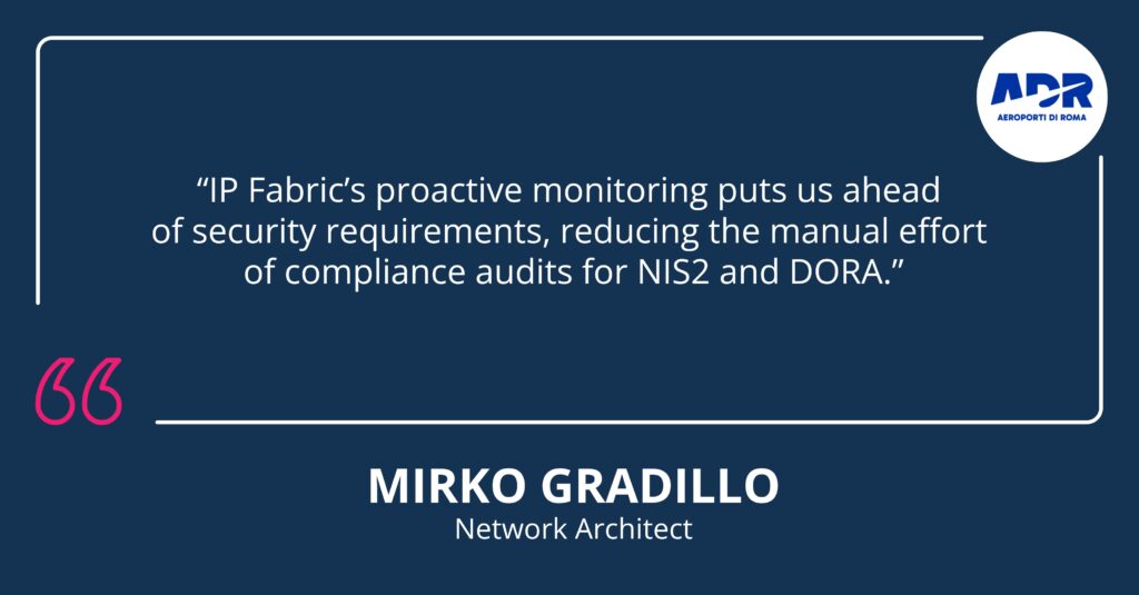 ADR uses IP Fabric's automated compliance for DORA and NIS2