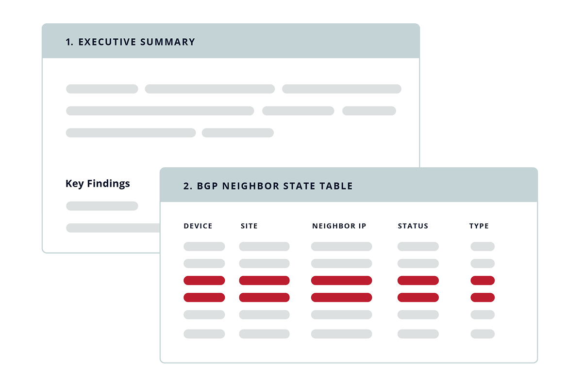 BGP neighbor state table in IP Fabric's MCP server