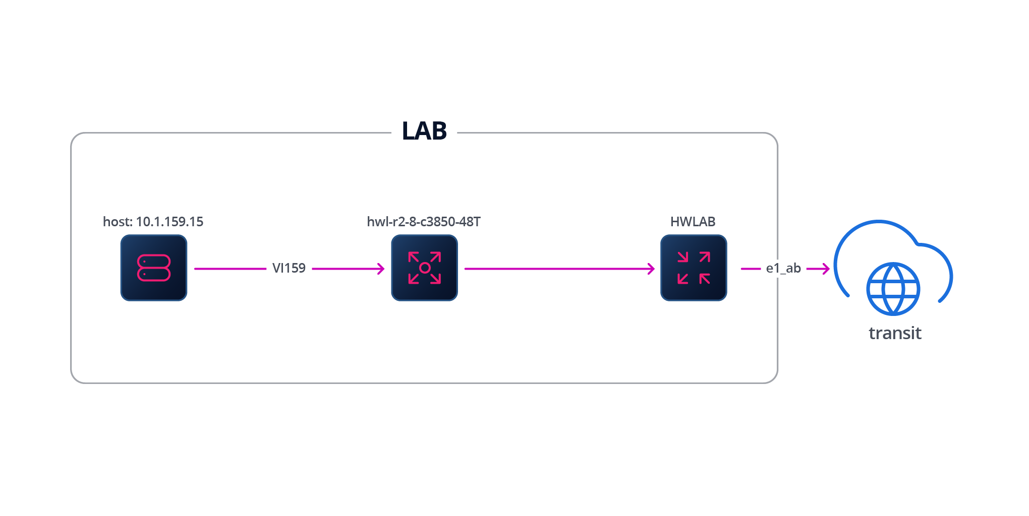 Unicast lab across host and network layers in IP Fabric network digital twin